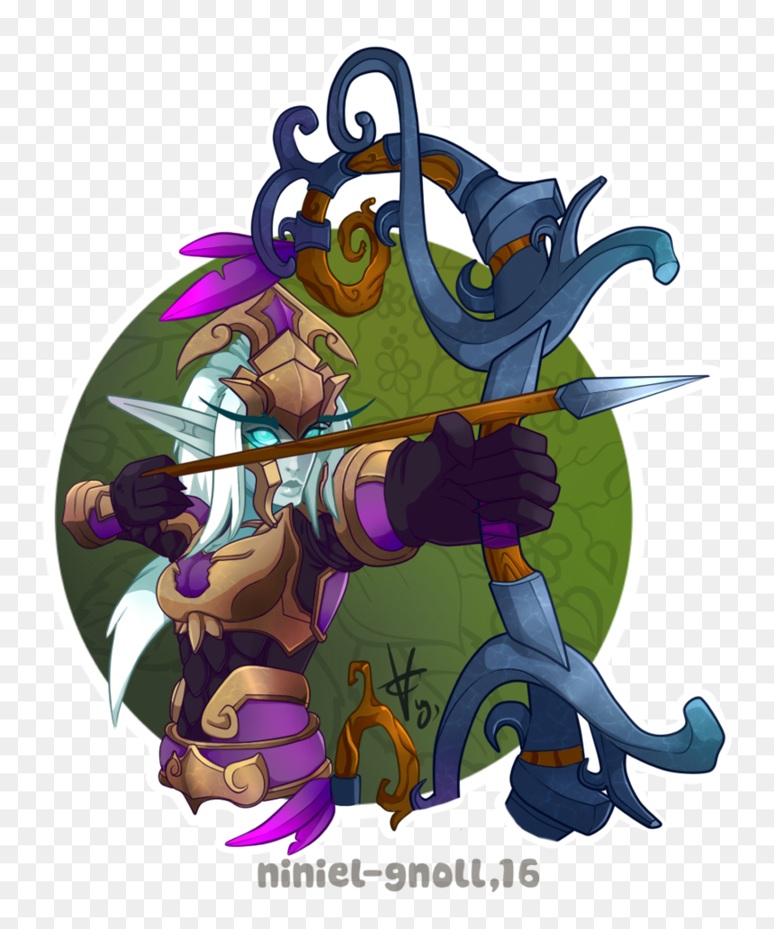 Night Elf Hunter - Cartoon, HD Png Download - destiny hunter png