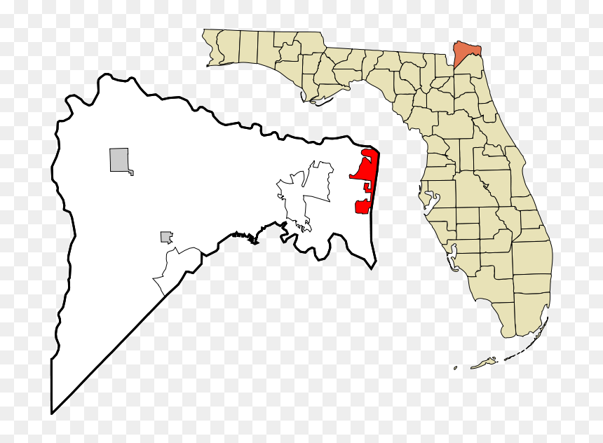 Nassau County Florida Incorporated And Unincorporated - Nassau County Florida, HD Png Download - florida map png
