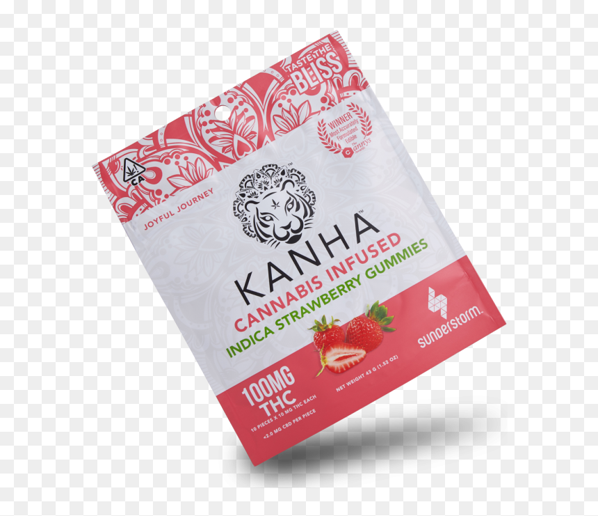 Kanha-strawberry - Kanha Indica Strawberry Gummies 100mg, HD Png Download - indica png