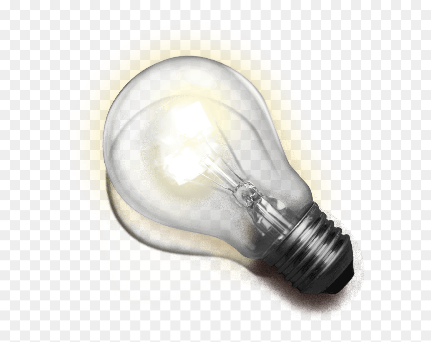 Incandescent Light Bulb, HD Png Download - glowing bulb png
