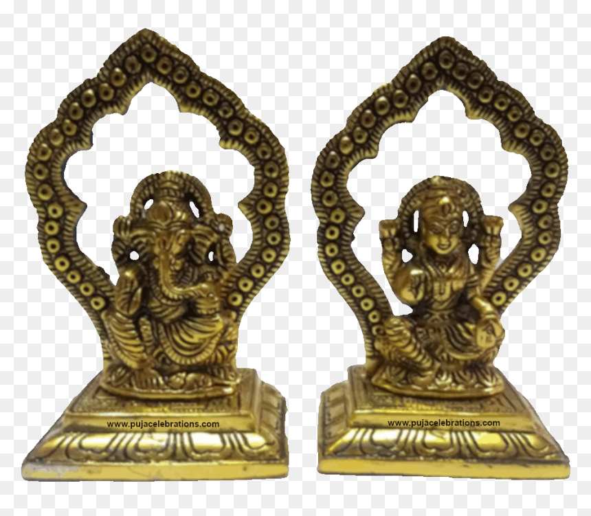 Lakshmi Ganesha Showpiece, A Perfect Griha Pravesh - Bronze Sculpture, HD Png Download - lord lakshmi png
