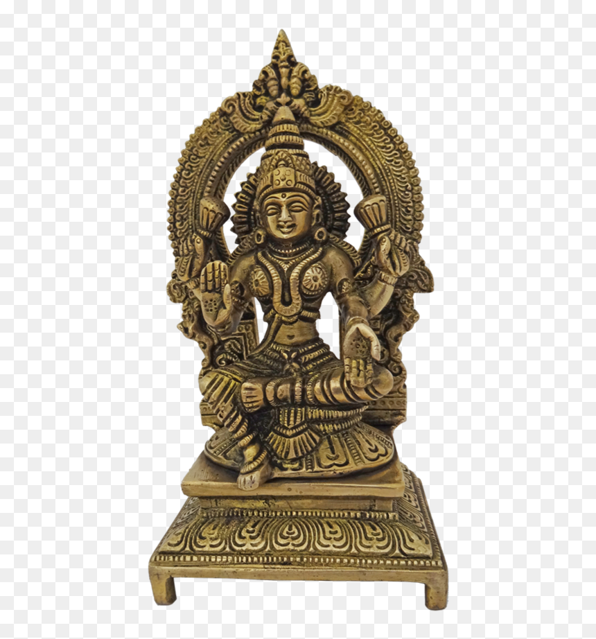 Brass Goddess Lakshmi Statue, 3 X 8 Inch, Vgo Cart,3x8inch,handmade - Statue, HD Png Download - lord lakshmi png