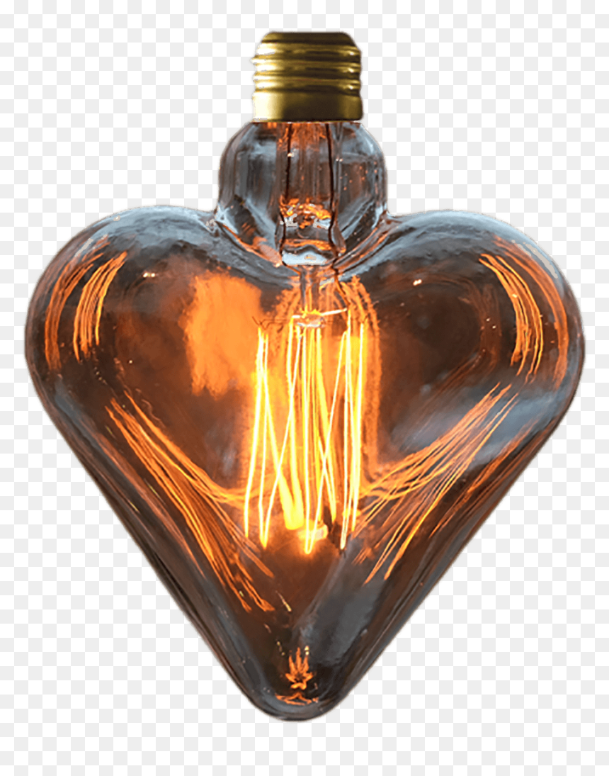 Heart Light Bulb - Incandescent Light Bulb, HD Png Download - glowing bulb png