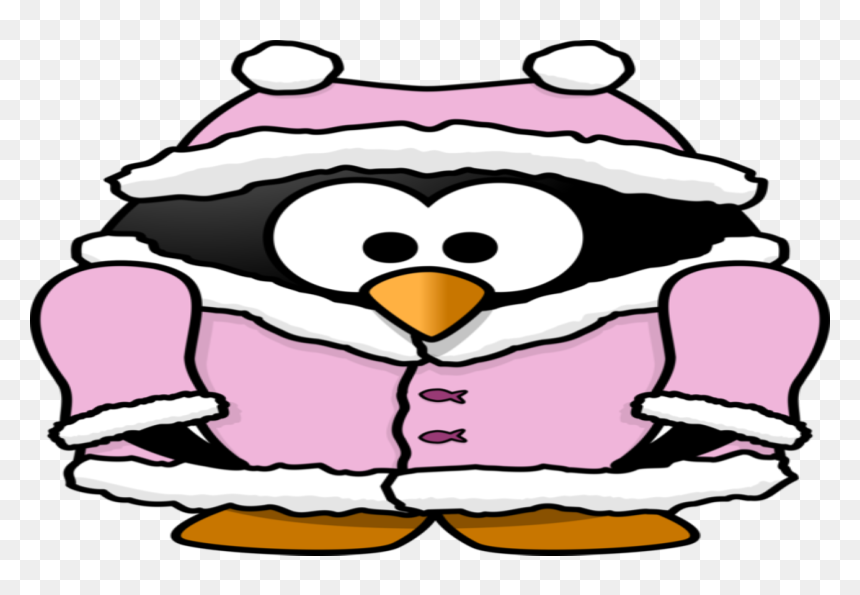 Bird Clothes Cartoon Clipart , Png Download - Penguin Wearing A Coat, Transparent Png - flying cloth png