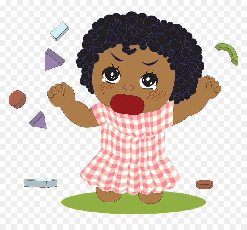 Black Girl Toddler Cartoon, HD Png Download - angry kid png