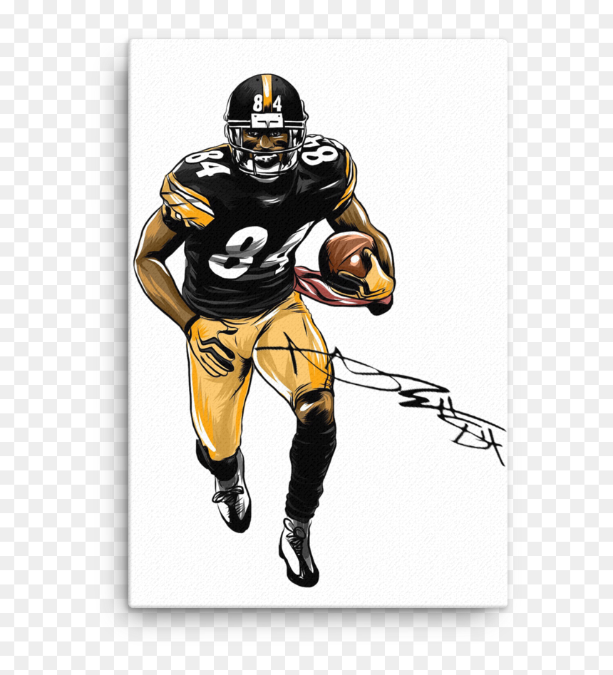 Antonio Brown Driving It Down Signature Art Canvas - Player, HD Png Download - antonio brown png