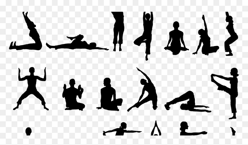 Transparent Yoga Silhouette Png - People Exercising Png Silhouette, Png Download - namaskar images png