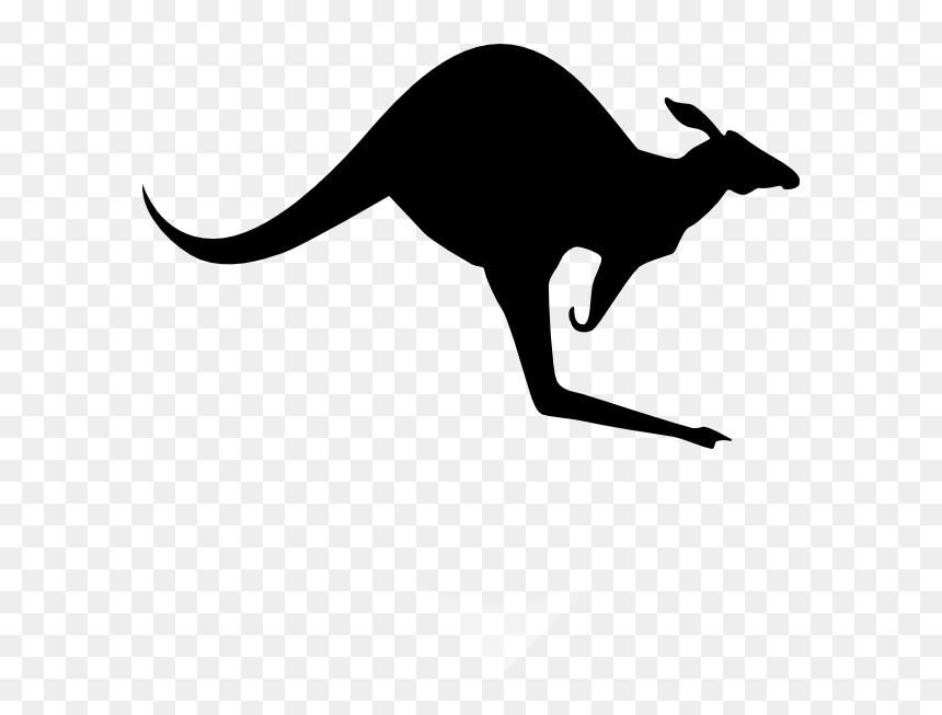 Solid Black Kangaroo Clip Art At Clker - Black And White Kangaroo Clipart, HD Png Download - kangaroo png