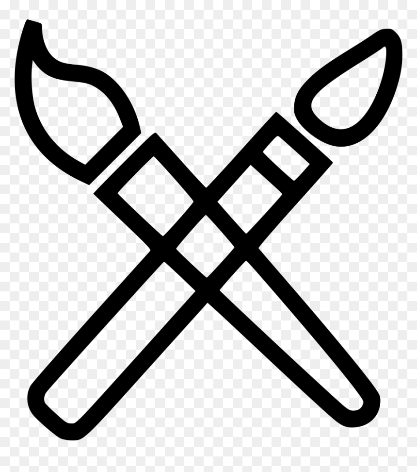Two Paint Brushes - Lawn Chair Clipart, HD Png Download - paint brushes png