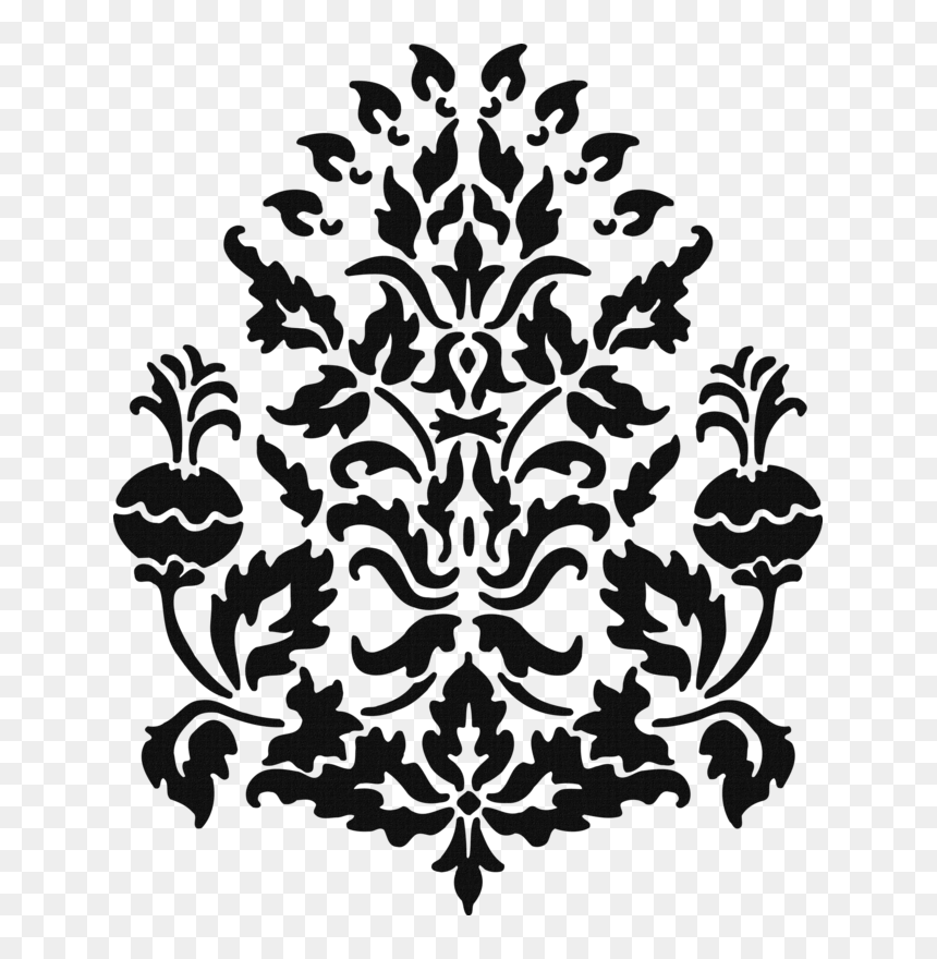 Stencil Damask Paper Paisley Pattern, HD Png Download - paisley png