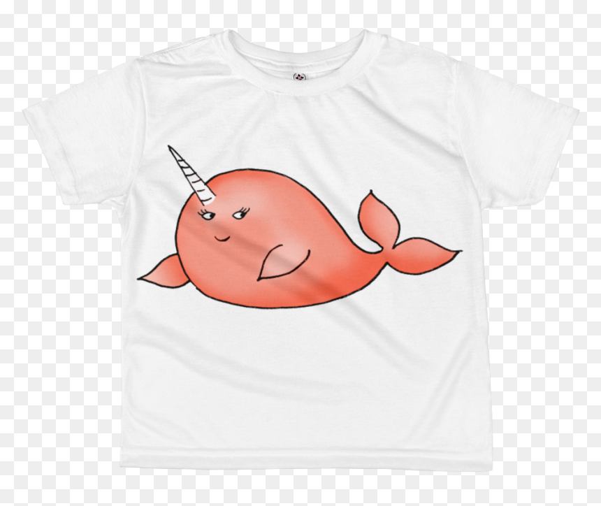 Orange Narwhal Kids Sublimation T-shirt , Png Download - Flounder, Transparent Png - narwhal png