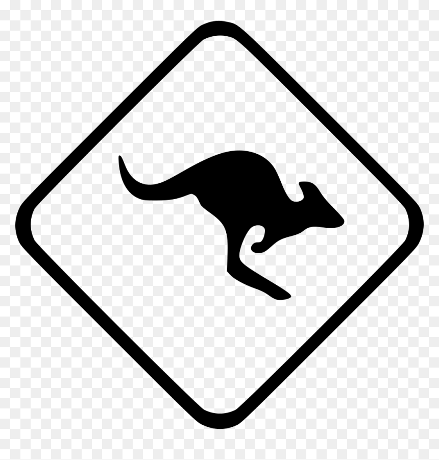 Kangaroo Animal Attention Warning - Portable Network Graphics, HD Png Download - kangaroo png