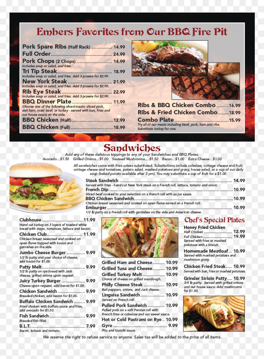 Menu , Png Download - Meat And Beans, Transparent Png - fire embers png