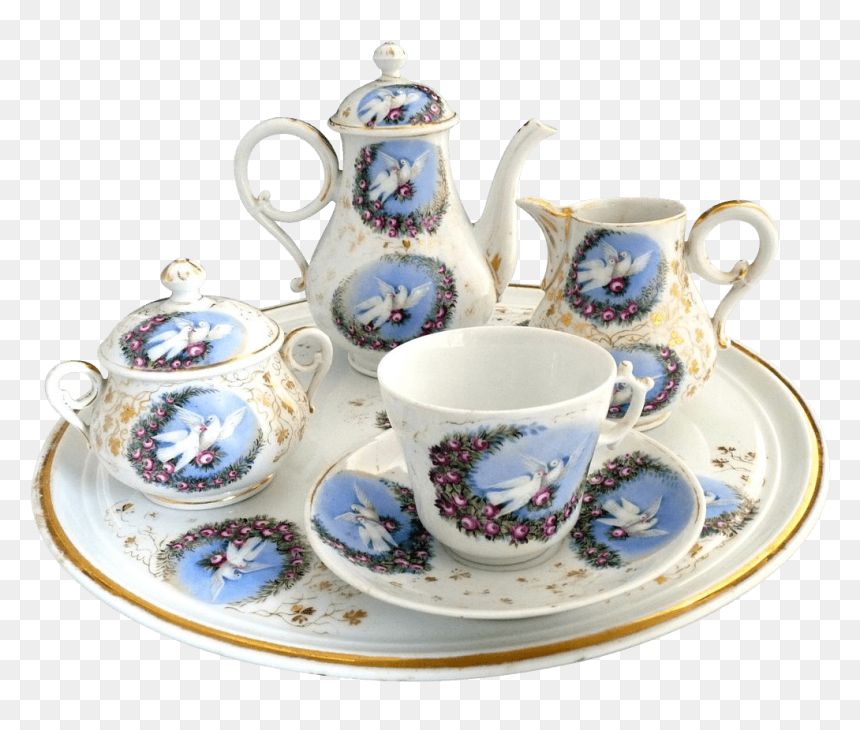Victorian Porcelain Tea Set Clip Arts - Tea Set Transparent Background, HD Png Download - tea pot png