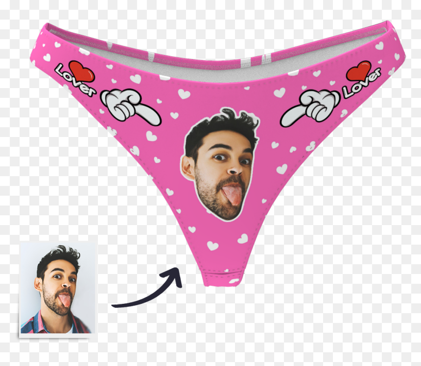 Women"s Custom Face Thong Panty - Calcinha Com Cara Do Namorado, HD Png Download - thong png