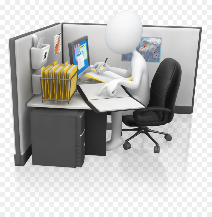 Accounts Receivable Office Worker Hard At Work - Arabic Words Starting With م, HD Png Download - office png