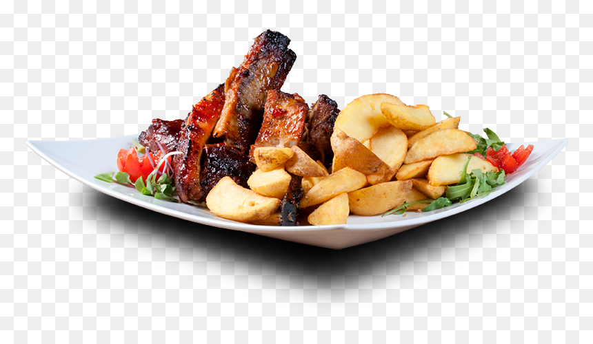 French Fries And Meat Png , Png Download - Home Fries, Transparent Png - ribs png