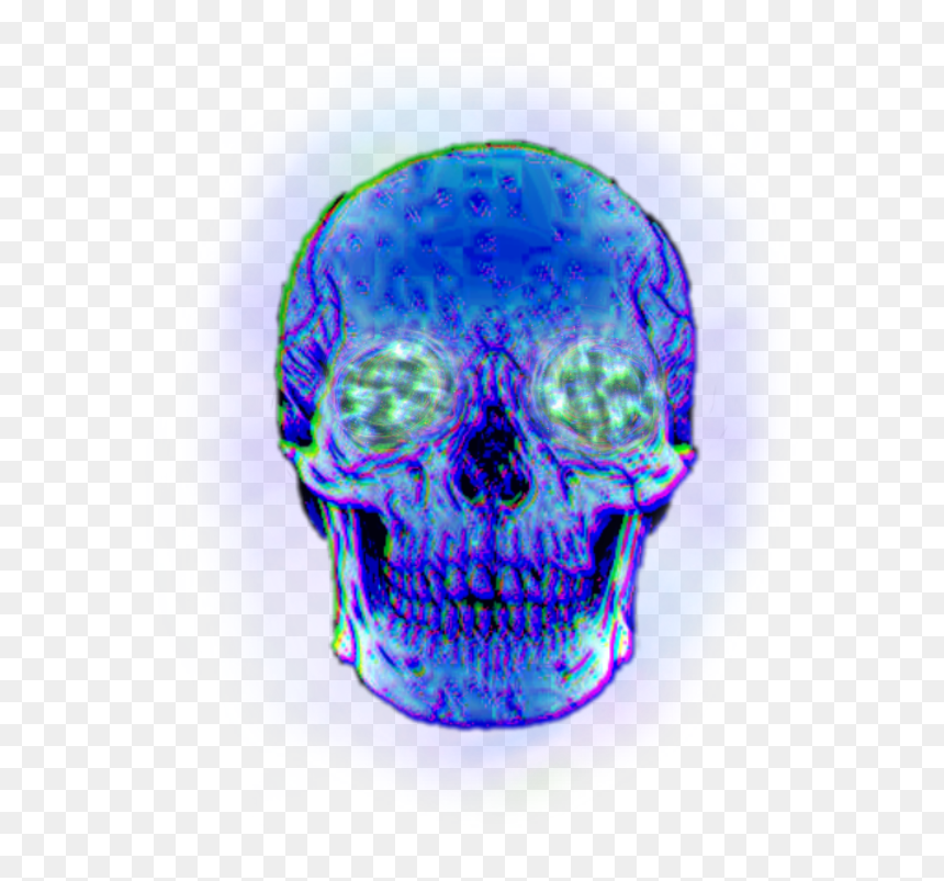 #glitch #skull #trippy - Skull, HD Png Download - trippy png