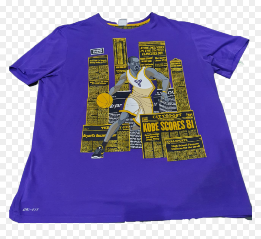 Kobe Bryant La Lakers Dri Fit Tee - Active Shirt, HD Png Download - lakers png
