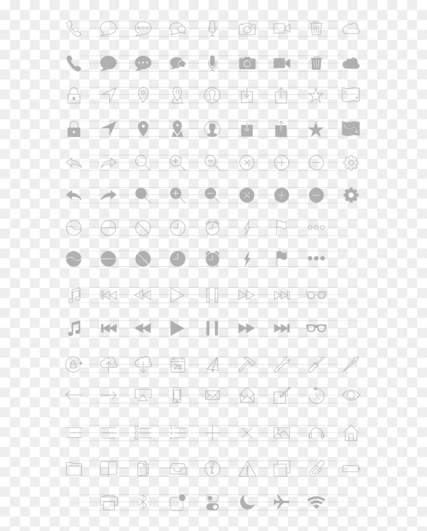 Ios7 Line Icons - Sheet Music, HD Png Download - cellphone icon png