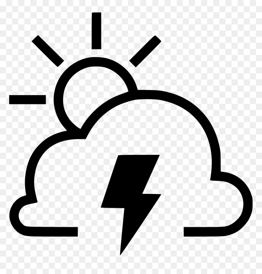 Light Storm - Partly Cloudy Clipart Black And White, HD Png Download - storm png