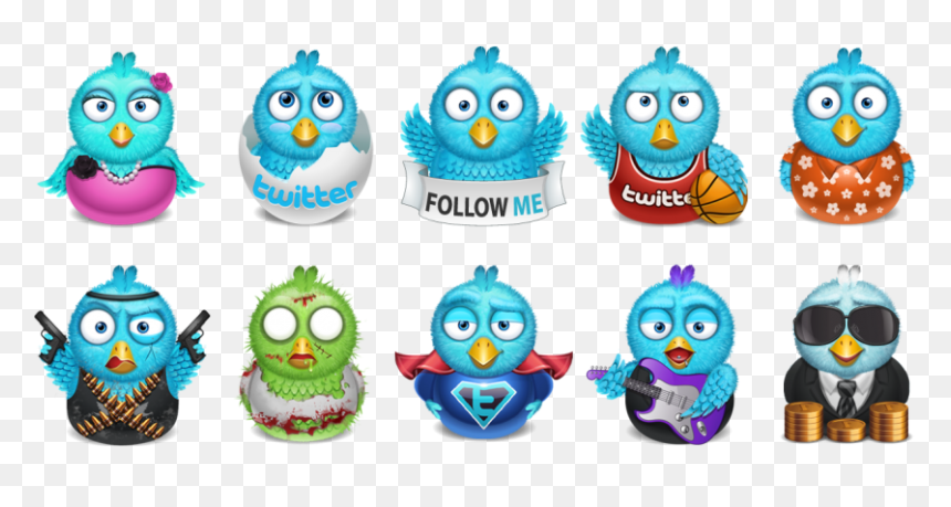 Free Twitter Icons For Website - Cartoon, HD Png Download - twitter icons png