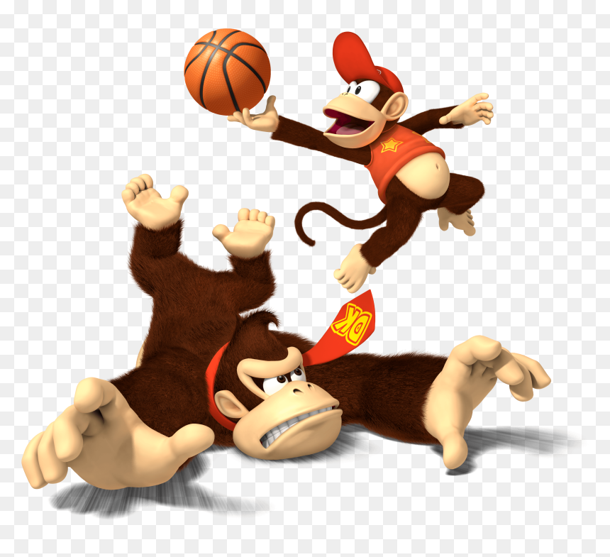 Donkey Kong And Diddy Kong Playing Basketball - Mario Sports Mix Donkey Kong, HD Png Download - diddy kong png
