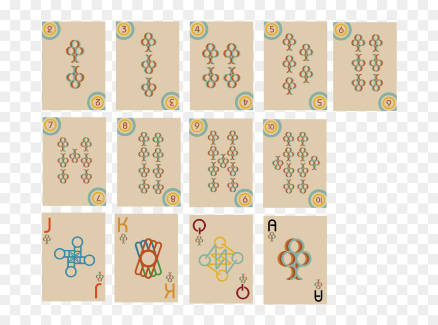 Playing Cards All Clubs - Bauhaus Playing Card Typography, HD Png Download - playing card png