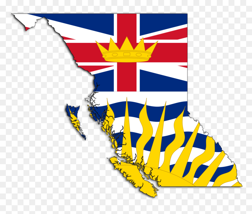British Columbia Flag Map, HD Png Download - british flag png
