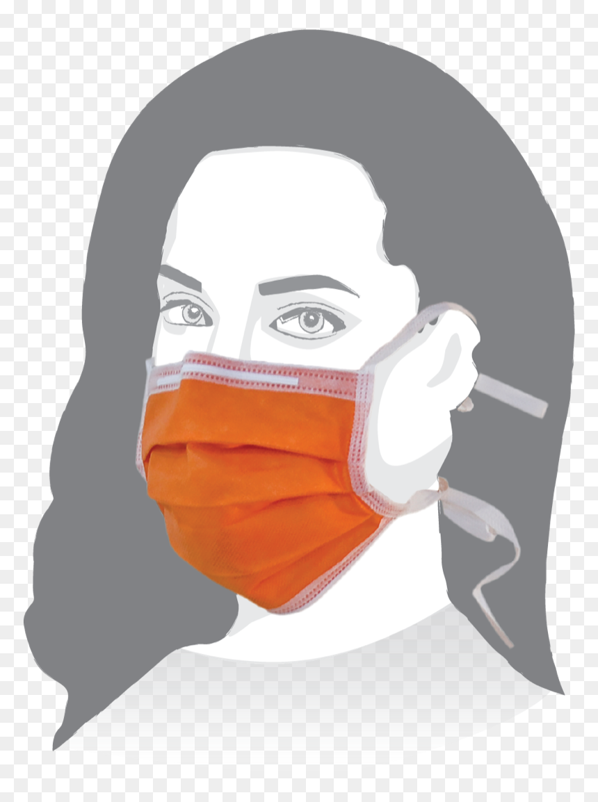 Transparent Surgical Mask Png - Orange Colour Face Mask, Png Download - face mask png