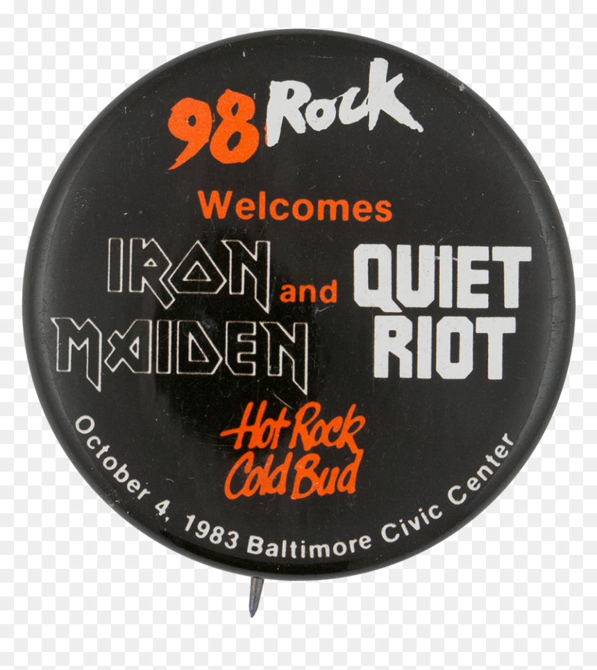 Iron Maiden And Quiet Riot Concert Event Button Museum - Quiet Riot, HD Png Download - iron maiden logo png