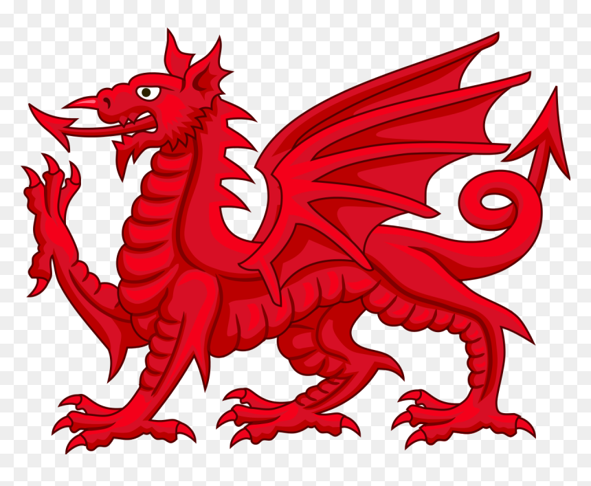 Coat Of Arms Dragons Png - Welsh Dragon Png Transparent, Png Download - red dragon png