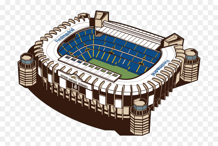Santiago Bernabéu Cartoon, HD Png Download - real madrid png
