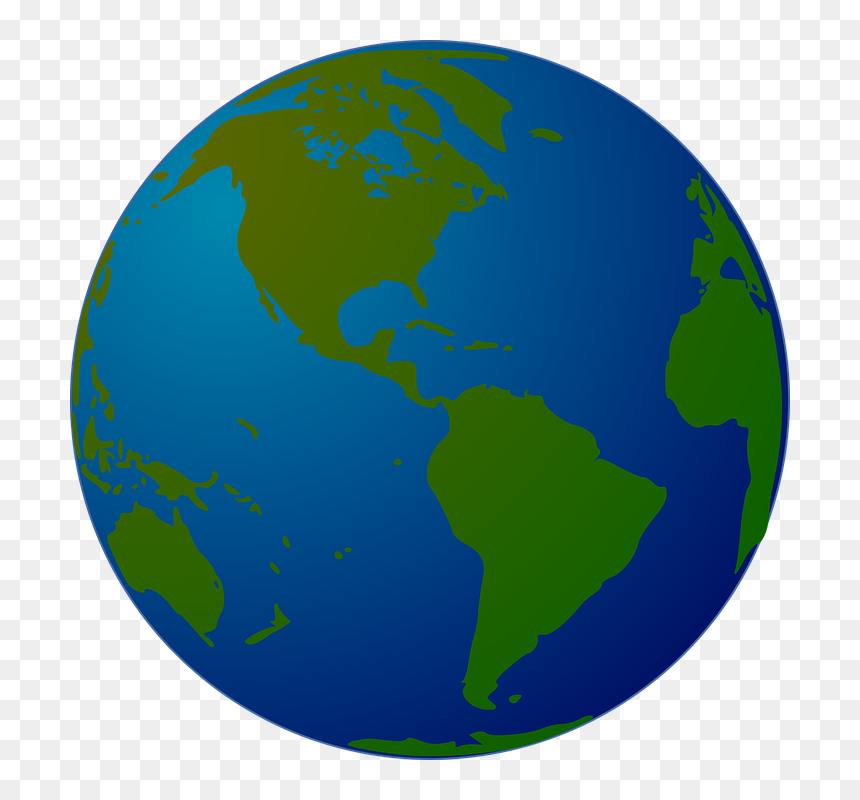 Globe Facing North And South America Vector Drawing - World Svg, HD Png Download - south america png