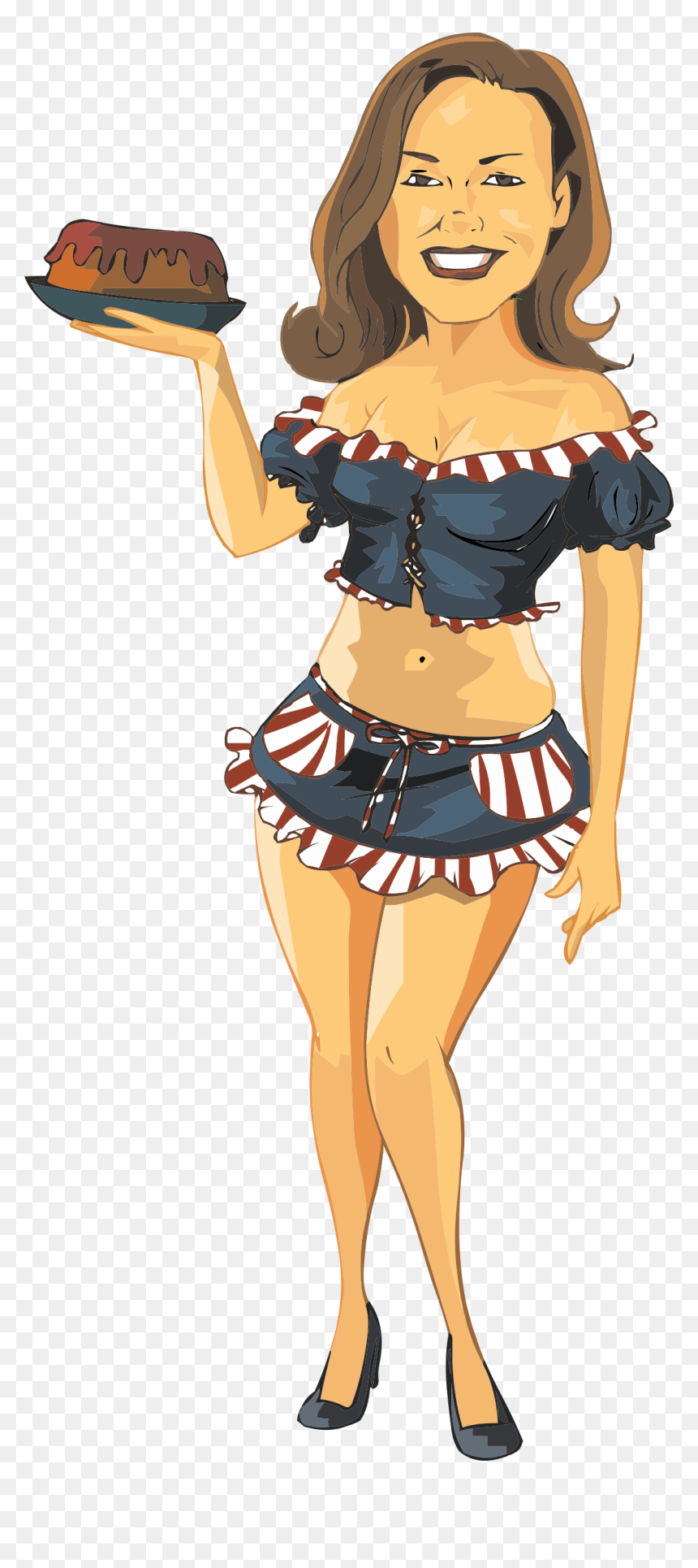 Female Clipart Waiter - Waitress Clip Art, HD Png Download - waiter png