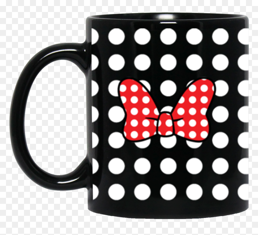 Minnie Bow On Black - Polka Dot, HD Png Download - minnie bow png
