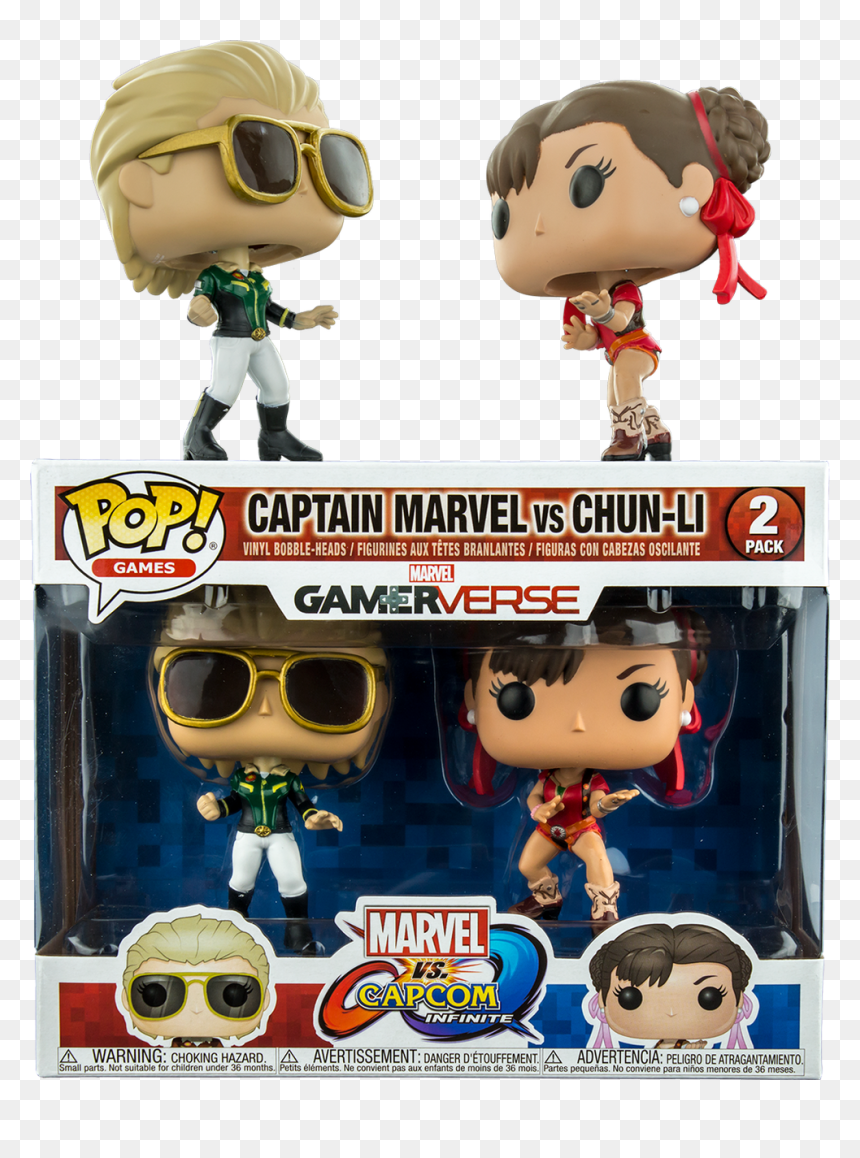 Funko Pop Captain Marvel Vs Chun Li , Png Download - Pop Marvel Vs Capcom, Transparent Png - chun li png