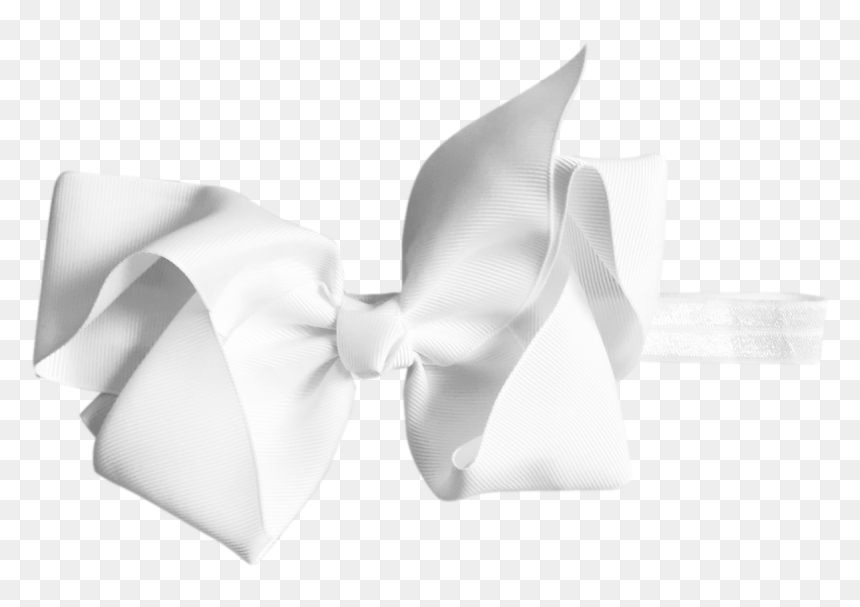 Image Of White Big Bow Baby Headbands - Satin, HD Png Download - white bow png