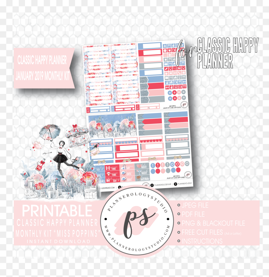 Cinderella New Years January 2019 Monthly View Kit - Brochure, HD Png Download - perfectly posh png