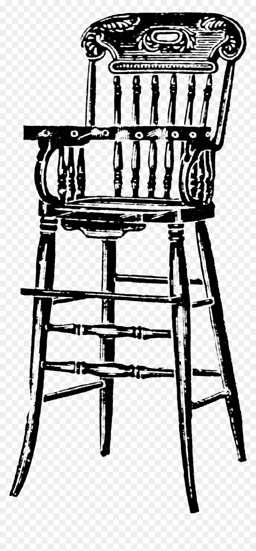 0717 High Chair Victorian Era Free Vintage Clip Art - Clip Art, HD Png Download - stool png