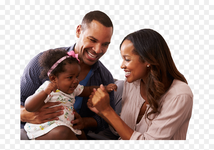 Happy Parents Playing With Baby Girl On Dad"s Knee, - Black Parents With Baby, HD Png Download - parents png
