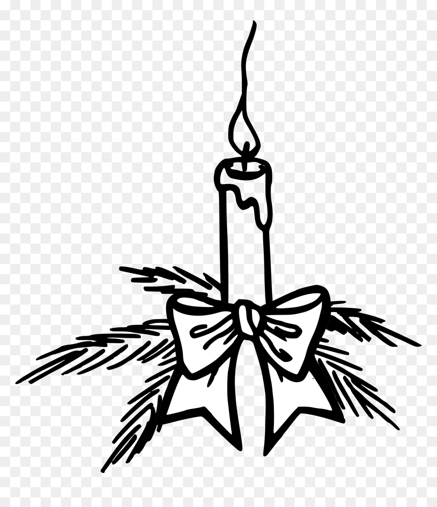 A Candle With A Bow Clip Arts - Clip Art, HD Png Download - white bow png