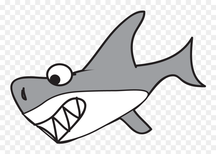 Great White Shark Clipart Clip Art - Black Drawing Image Of A Shark, HD Png Download - great white shark png