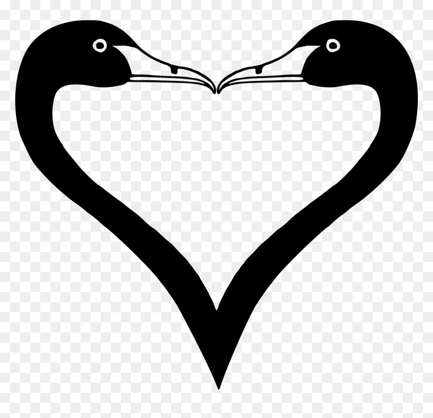 Heart,love,neck - Hearts And Duck Clipart Black And White, HD Png Download - goose png