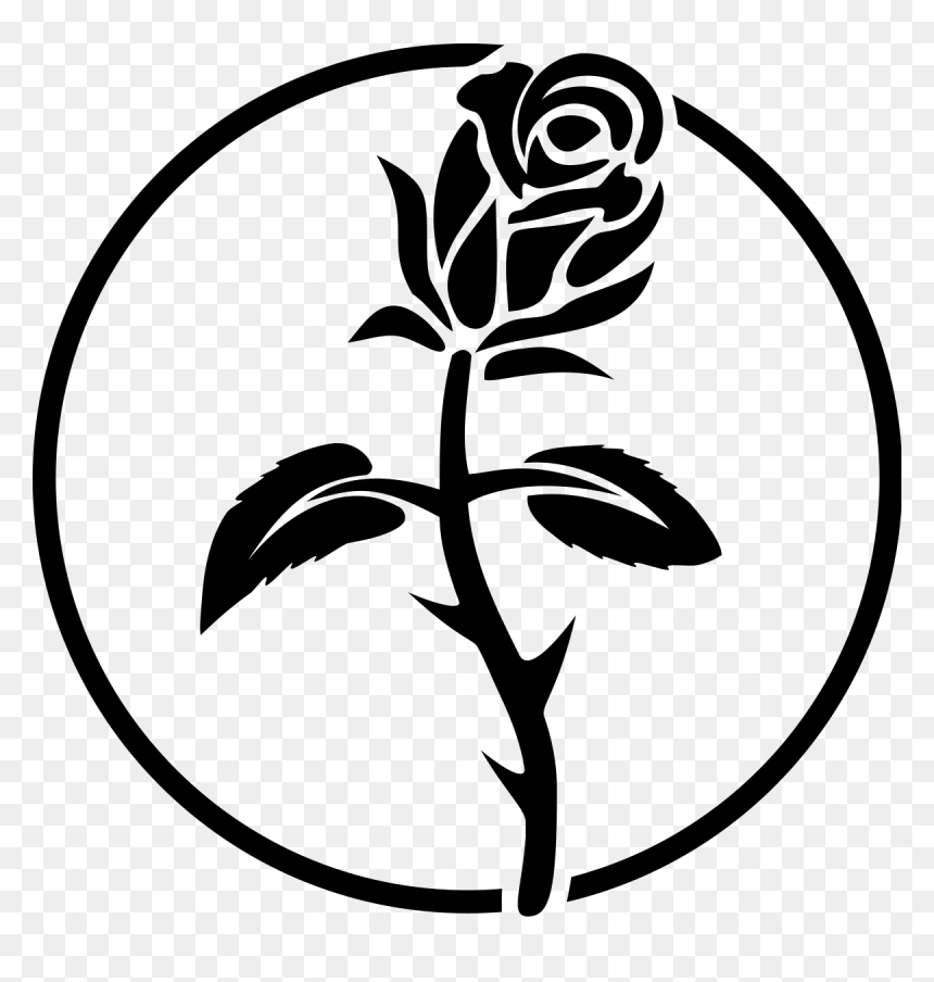 Black Rose Anarchist Symbol, HD Png Download - rose emoji png