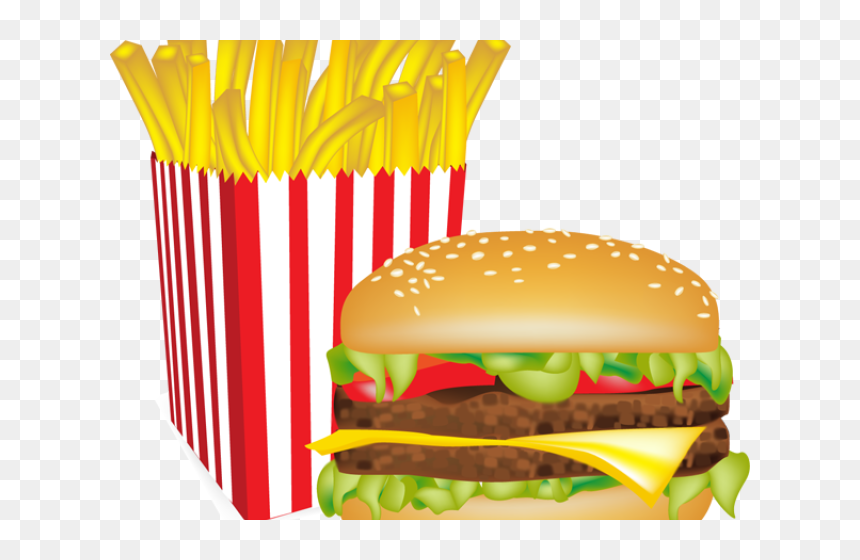 French Fries And Burger, HD Png Download - burger clipart png