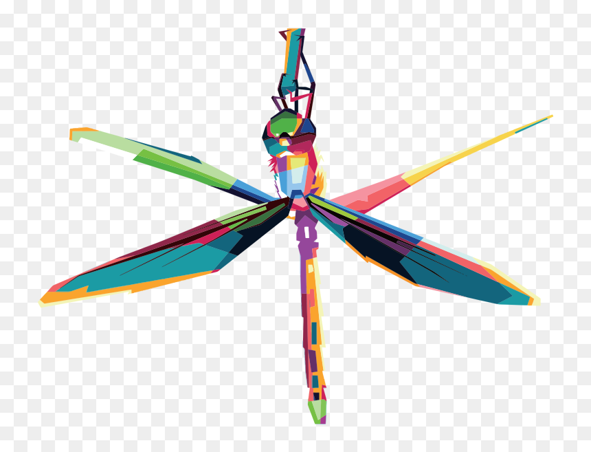 Geometric Dragon Fly, HD Png Download - dragonfly silhouette png