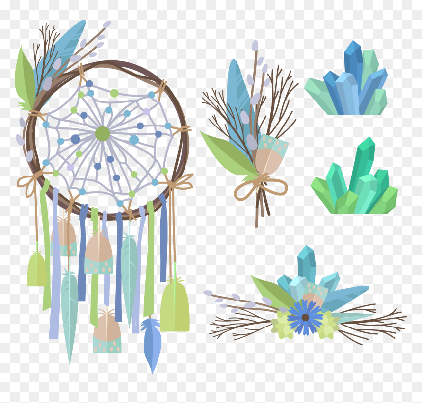 Atrapasueños Elementos, HD Png Download - dream catcher silhouette png