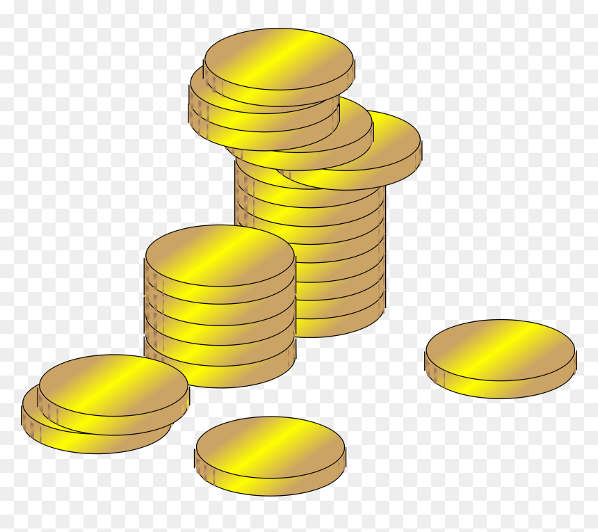 Gold Coins Clip Art, HD Png Download - cash pile png
