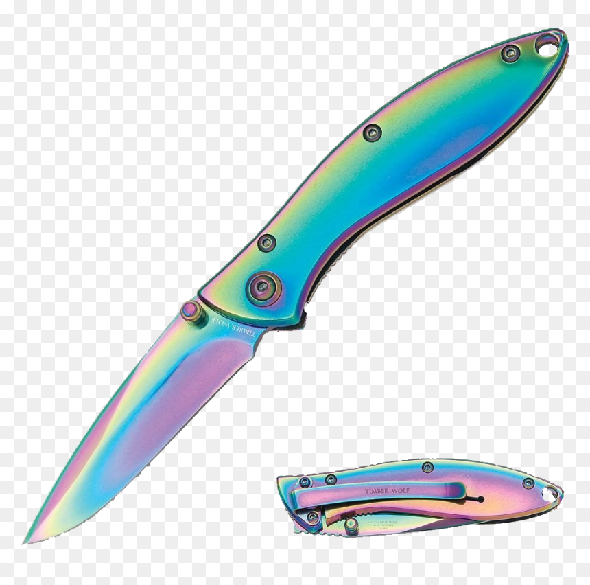 Oil Colored Knives, HD Png Download - butterfly knife png